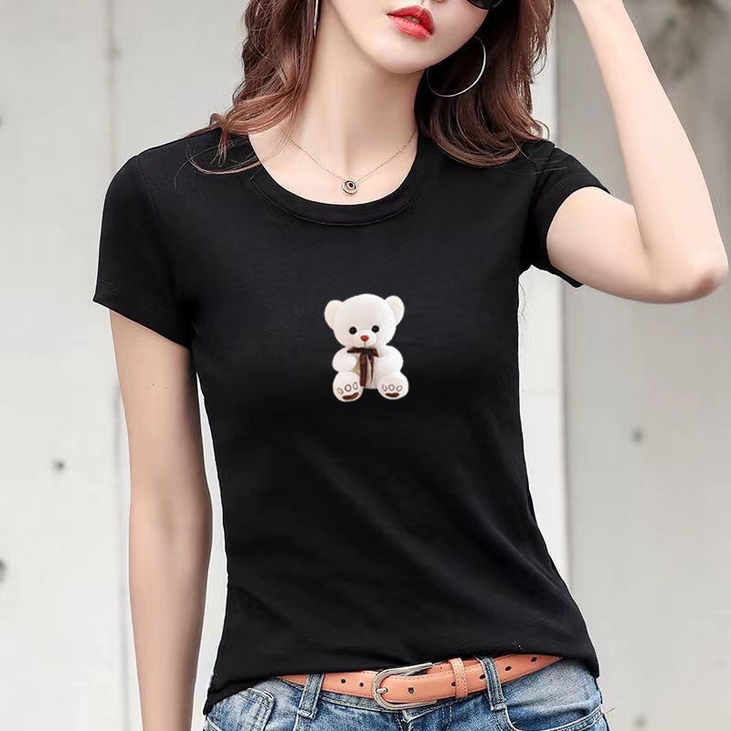 Áo Thun Tay Ngắn Cổ Tròn Plus Size Cho Nữ