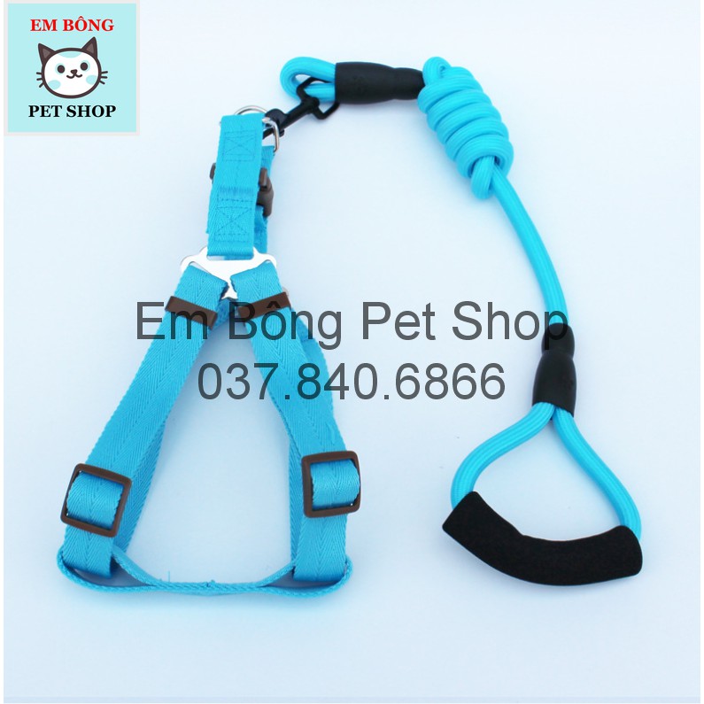 💯 ĐỦ SIZE - Dây dắt chó mèo dạng yếm tay cầm có đệm siêu êm 🐶🐱