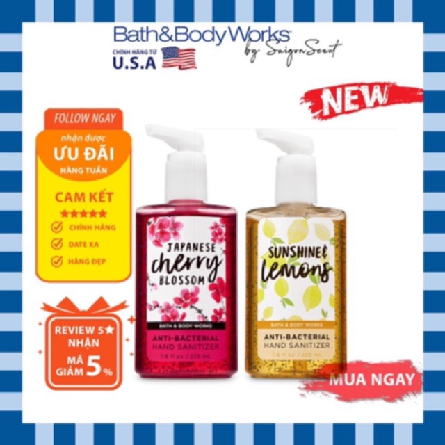 (Có sẵn) Gel rửa tay khô Bath and Body Works 225ml