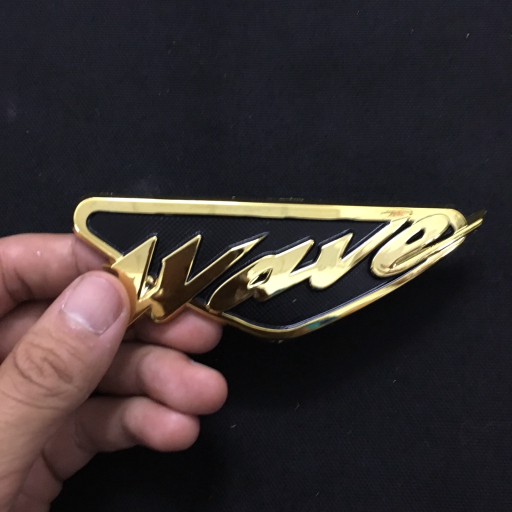 (MÀU VÀNG) Tem LOGO mặt nạ WAVE, tem huy hiệu mặt nạ WAVE