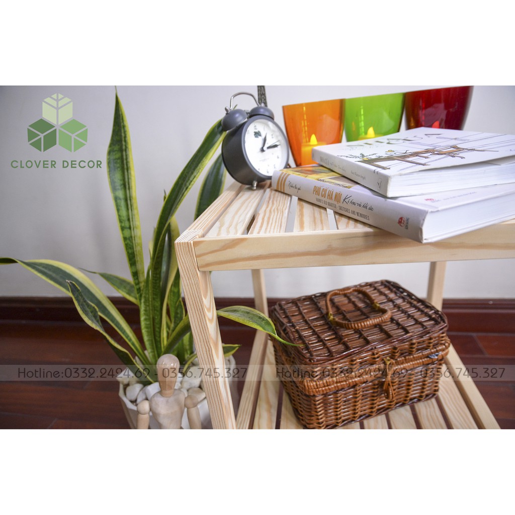 Tab Đầu Giường 2 Tầng  Gỗ Thông- Clover Decor - Phong cách Hàn Quốc | BigBuy360 - bigbuy360.vn