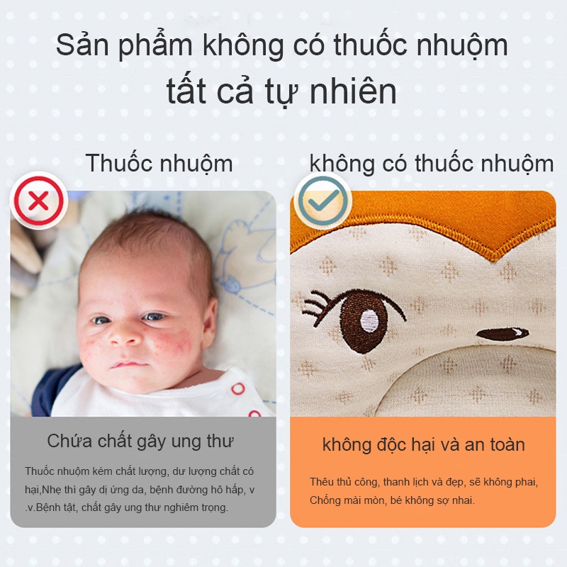Gối định hình đầu cho trẻ sơ sinh tránh va chạm chăm sóc an toàn cho bé