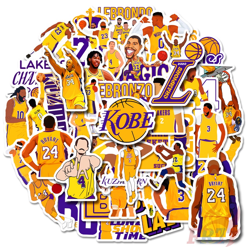 Bộ 50 Cái ❉ Miếng Dán Hình Los Angeles Lakers - NBA Teams Series 02 ❉ Sticker Dán Tường Hình Bóng Rổ
