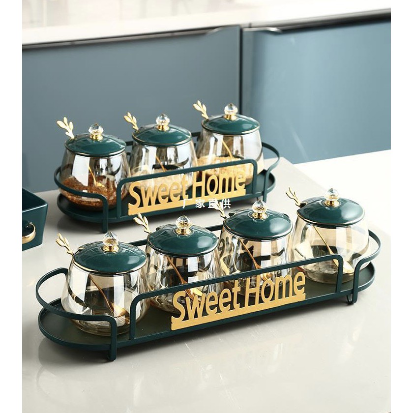 (Hàng Có Sẵn)Hũ Đựng Gia Vị Sweet Home Thiết Kế Độc Đáo Hàng Cao Cấp
