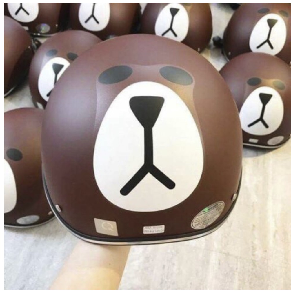 Mũ nửa đầu 1/2 Gấu Nâu (không kèm kính)