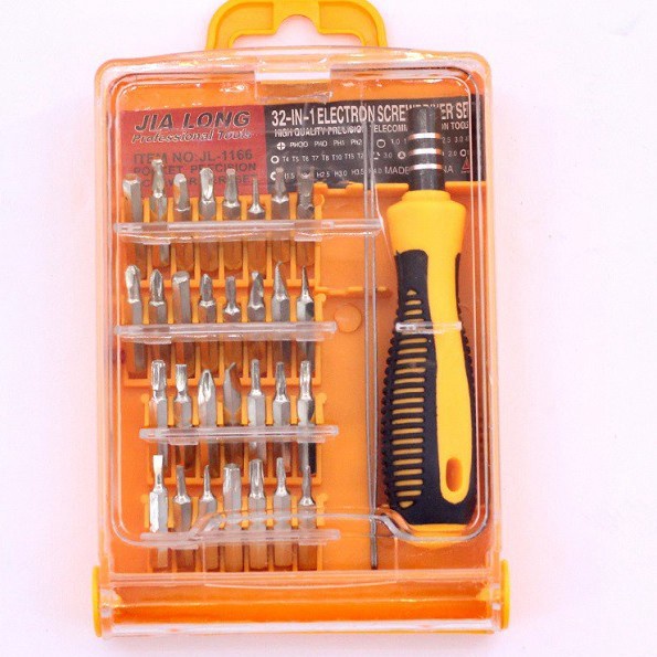 Bộ vít vuông 32 đầu kèm nhíp JL-1166/Bộ dụng cụ sữa chữa cầm tay 32 món đa năng