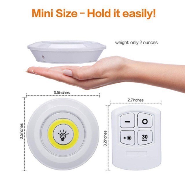 Bộ 3 Đèn led đa năng dán tường cao cấp - Đèn LED Dán Tủ Quần Áo ( Kèm remote điều khiển - có chức năng hẹn giờ)