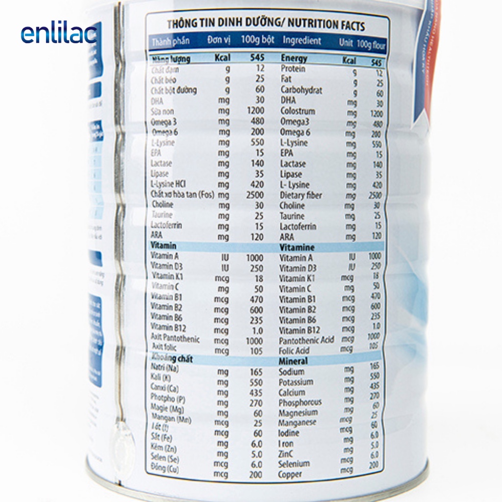 Sữa Bột Cao Năng Lượng Cho Bé Giúp Bổ Sung Chất Dinh Dưỡng Thiết Yếu ENLILAC Gold Baby 400g-900g/Hộp