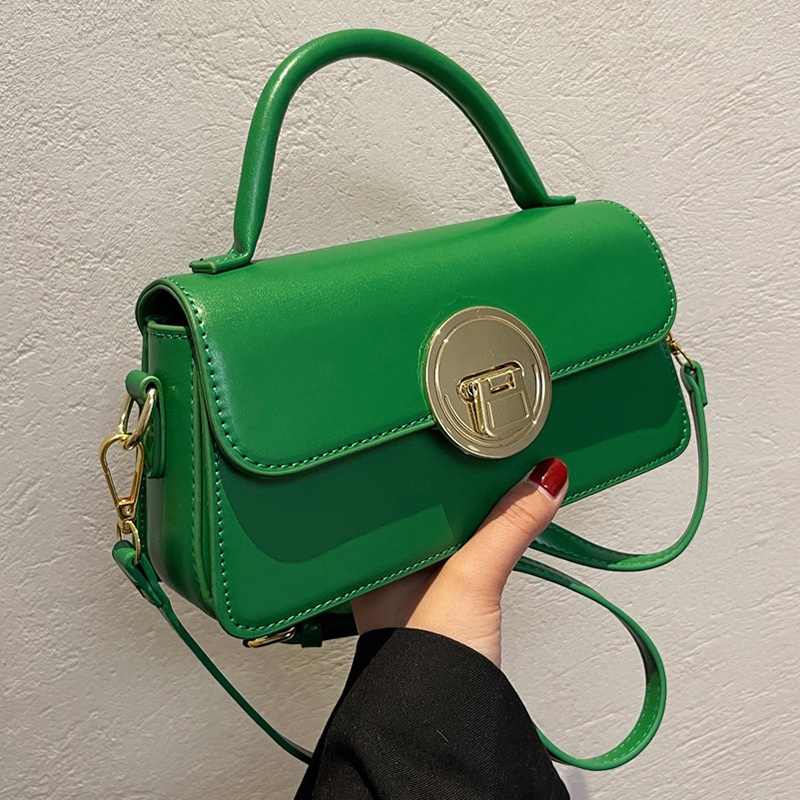 IELGY Túi Đeo Chéo Dáng Vuông Nhỏ Màu Đen Có Khóa Thời Trang Cho Nữ