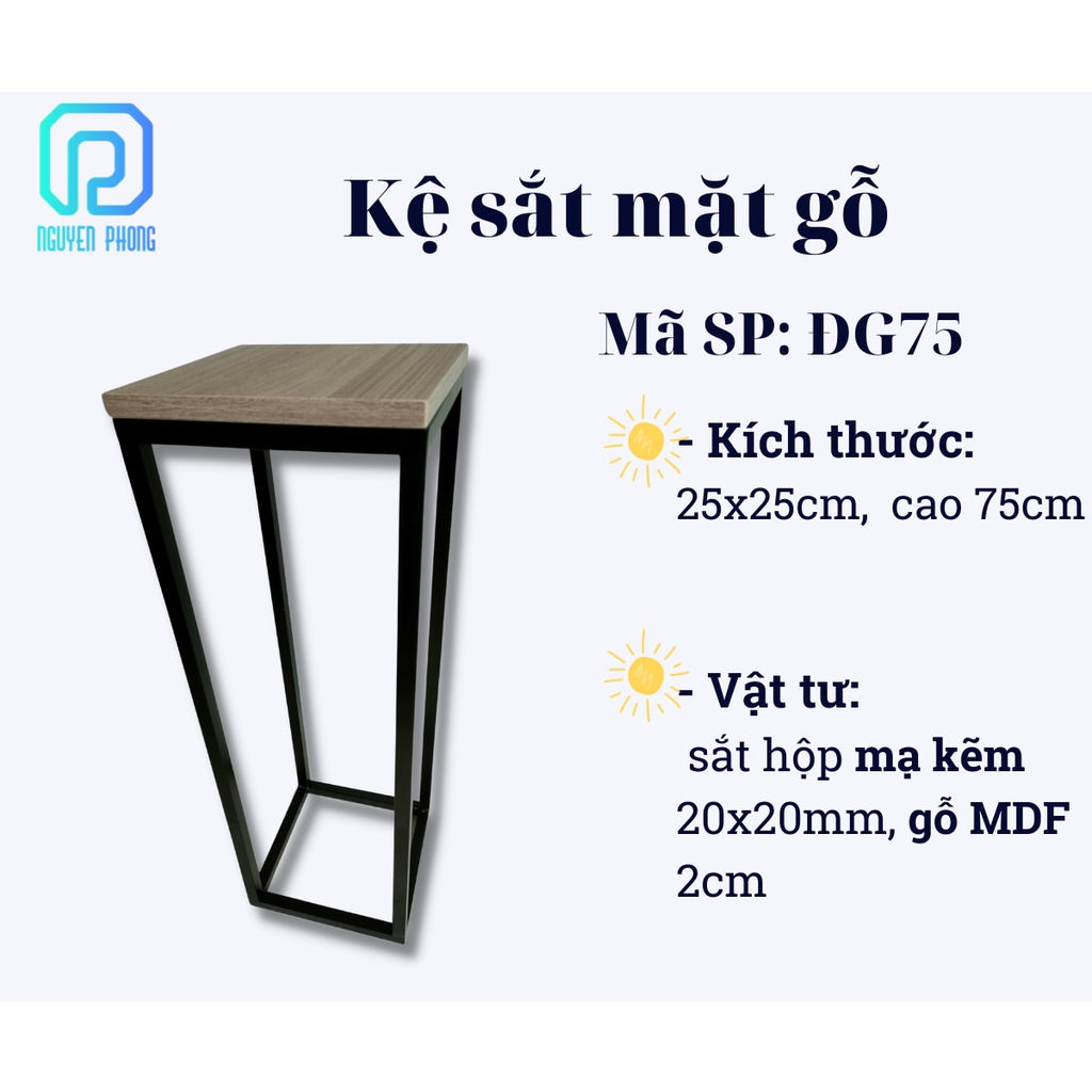 Kệ sắt mặt gỗ, set kệ sắt chân cao kê chậu cây decor nhà đẹp, hiện đại, đơn giản,trang trí trong nhà sang trọng