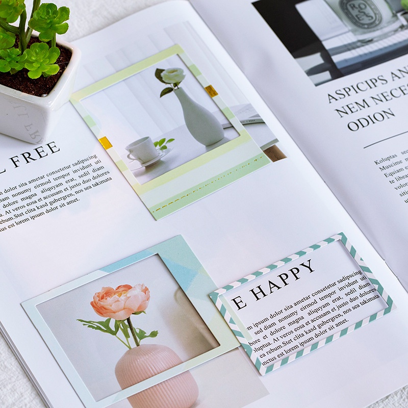 Sticker dán sổ vintage cute hình khung ảnh HD153-K62 trang trí làm khung ảnh, làm nền, DIY, trang trí sổ tay, handmade