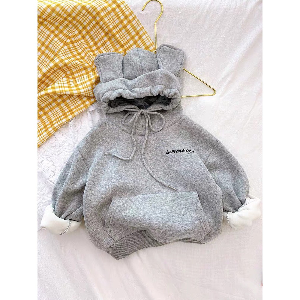 Áo nỉ hoodie tai mèo cho bé 8-18kg, QATE527, quần áo trẻ em