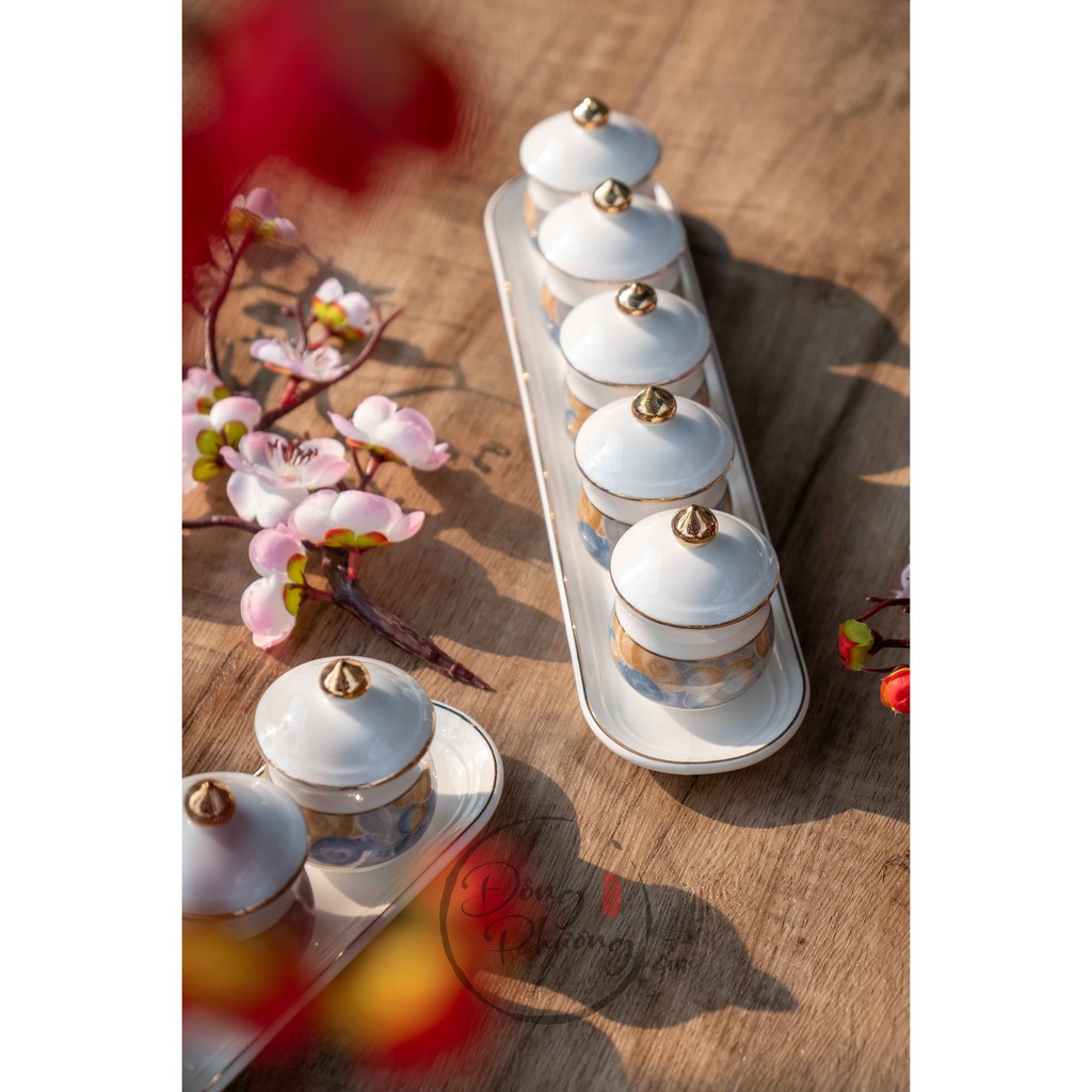 [ĐỒ THỜ CÚNG] CHUNG NƯỚC CÚNG SỨ TRẮNG VÂN XANH NGỌC CAO CẤP