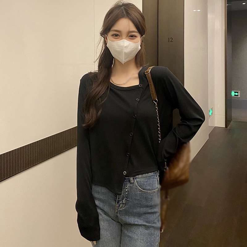 Áo thun tay dài màu sắc thời trang dành cho nữ