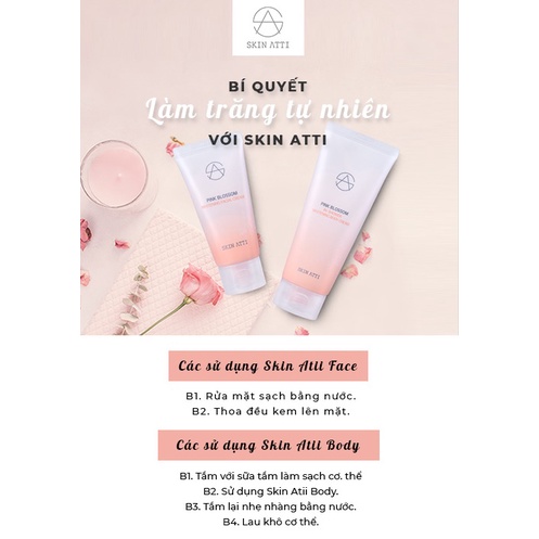 [DATE 04/22] Kem dưỡng trắng nâng tone cho da mặt Skin Atti Pink Blossom Whitening Facial Cream 50ml (Hàn)