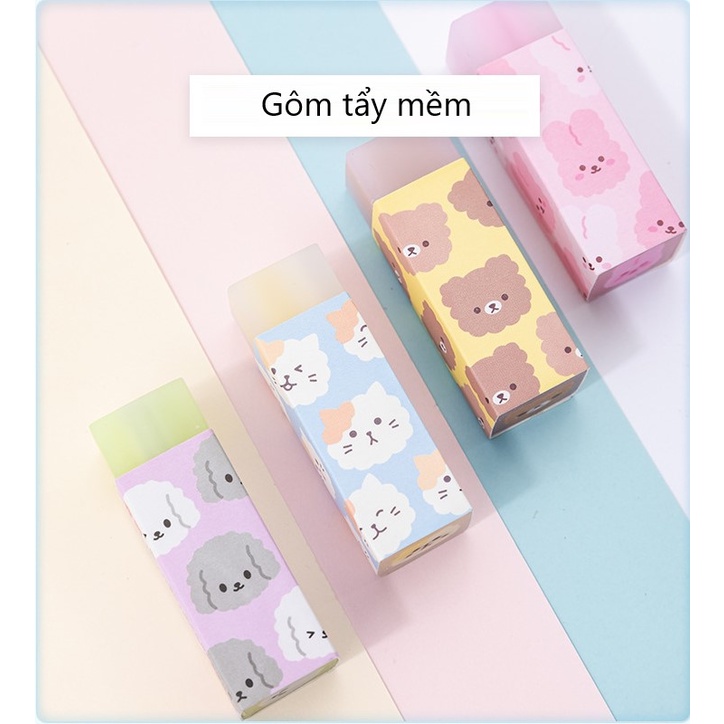 Gôm Tẩy Bút Chì, Tẩy Mềm 2B Hình Động Vật Dễ Thương, Dùng Cho Học Sinh, Sinh Viên, Văn Phòng Phẩm