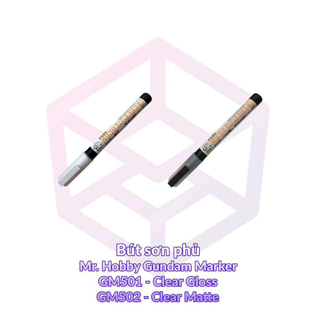 Bút sơn phủ Mr. Hobby Gundam Marker Clear Gloss Matte GM 501 502 - Bút [TAM]