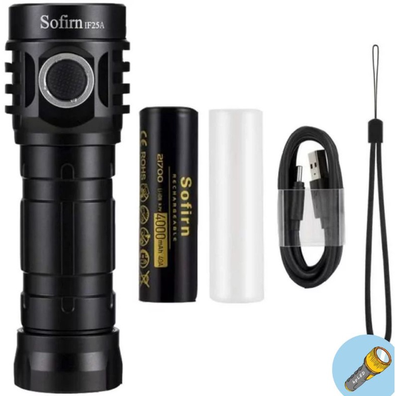 Đèn pin chính hãng Sofirn IF25A 4*SST20 Anduril UI 4000lm USB-C chóa TIR pin 21700