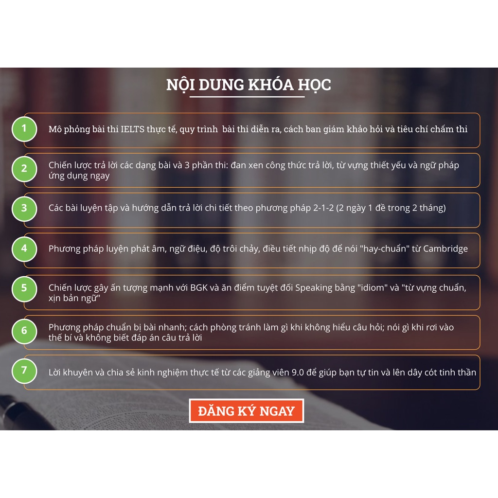 Khoá học Luyện Ielts Speaking - 3 Phần thi cùng giảng viên 9.0