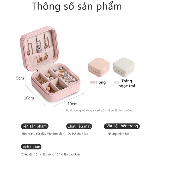 🍉Hộp Đựng Trang Sức Vải Nhung Cao Cấp Sang Trọng - Hộp Đựng Khuyên Tai/ Nhẫn/ Vòng Tay Nhỏ Xinh DUASHOP