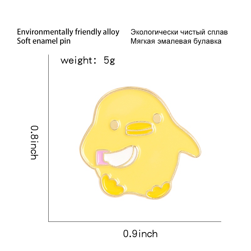 Ghim Cài Áo Hình Vịt Vàng Dễ Thương Vui Nhộn