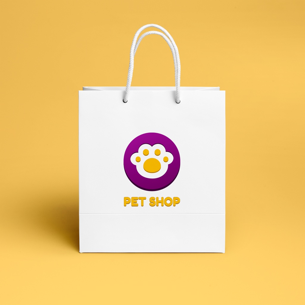 Mẫu thiết kế logo giá rẻ hình chân chó cho pet shop, cửa hàng thú cưng