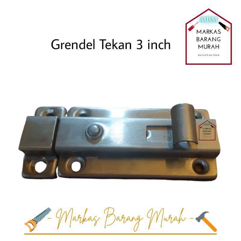 Then Chốt Đẩy Bằng Thép Không Gỉ 3 Inch