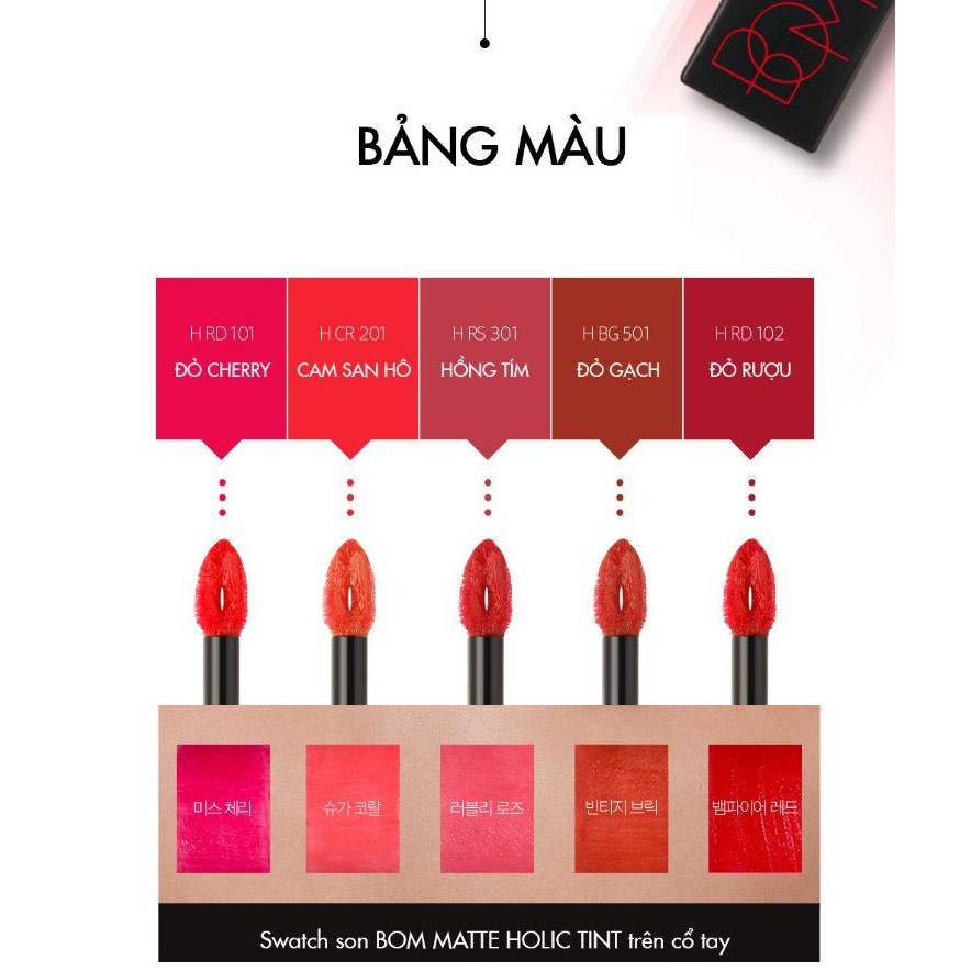 Son Kem Lì B.O.M Matt Holic Tint 8.5g