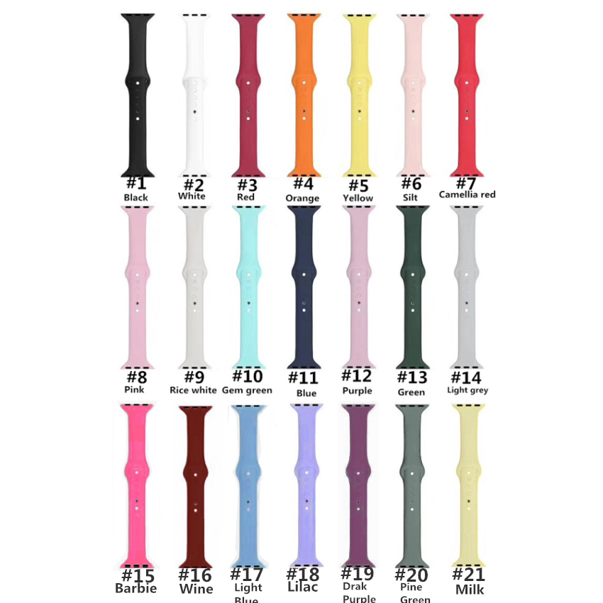 Dây Đeo Silicone Mỏng Cho Đồng Hồ Thông Minh Apple Watch Series 7 6 SE 5 4 3 2 1 iWatch 45mm 44mm 41mm 40mm 42mm 38mm