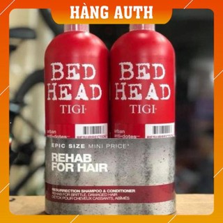 Cặp dầu gội đầu bed head tigi đỏ 750ml - phục hồi tóc hư tổn