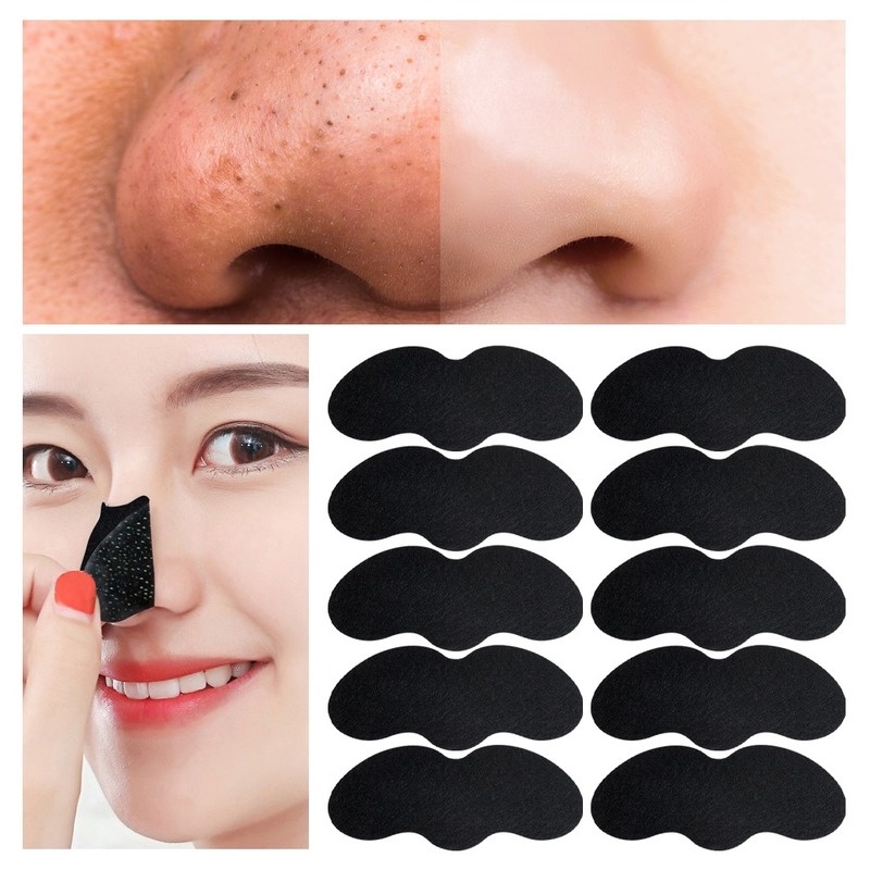 Set 10 Miếng Dán Mũi Lột Mụn Đầu Đen Làm Sạch Sâu Se Khít Lỗ Chân Lông