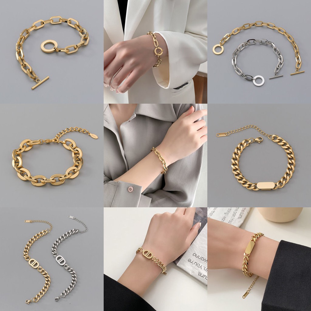 ✚Vòng Tay Vỏ Sò Đôi Bằng Thép Titan Không Phai Màu Cho Nữ