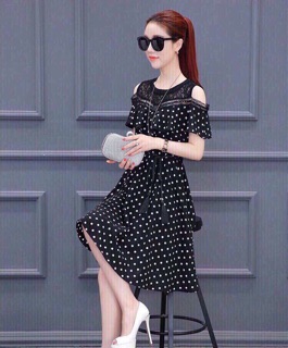 ĐẦM XÒE CHẤM BI ĐÔ REN RS190528