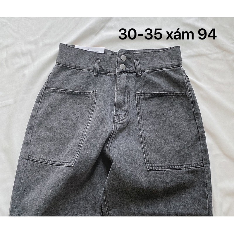 Quần baggy jean nữ Ms94 ✈️FREESHIP✈️ quần baggy jean nữ lưng cao size đại 2 túi kiểu hàng VNXK thời trang bigsize 2KJean