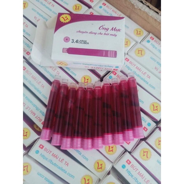 Ống mực tím Lêta dành cho các loại bút mực. Hộp 10 ống.