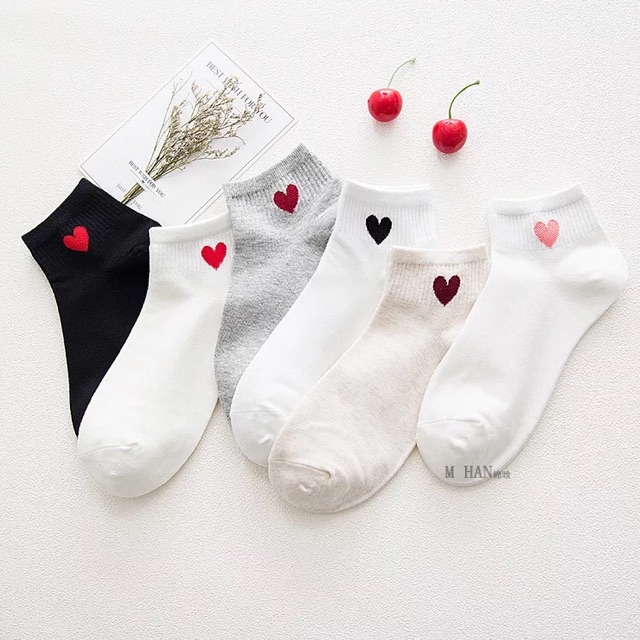 Tất Nữ Cotton Hình Tim Xuất Hàn ( T003 ) Hàng Loại Đẹp.