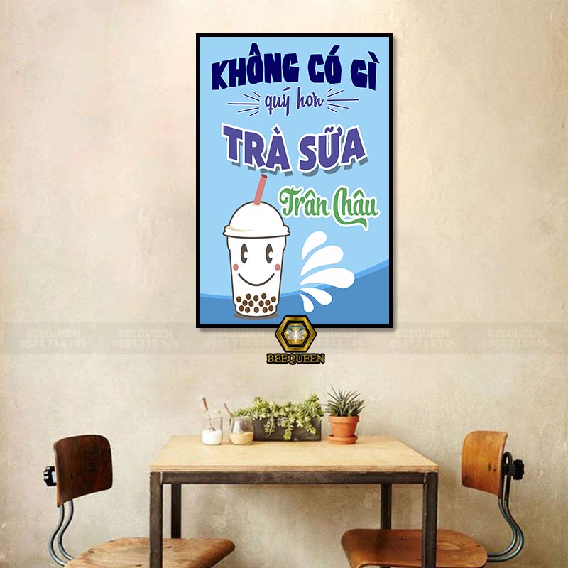 Tranh Treo Tường Trang Trí Quán Cà Phê - Trà Sữa Tặng Kèm Phụ Kiện Treo Tranh