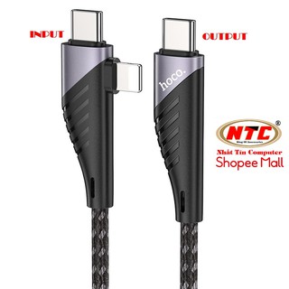 Cáp sạc 2-in-1 hoco u95 freeway cổng typec to typec 60w max và typec to ln pd20w
