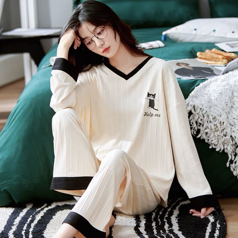 đồ bộ pijama Đồ Mặc Nhà Nữ - Bộ Ngủ Cotton Dài Tay Mềm Mại Siêu Xinh Hàng Thời Trang Cao Cấp Cực