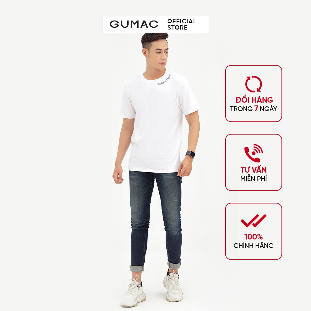 Áo thun nam tay ngắn in chữ GUMAC ATNB596