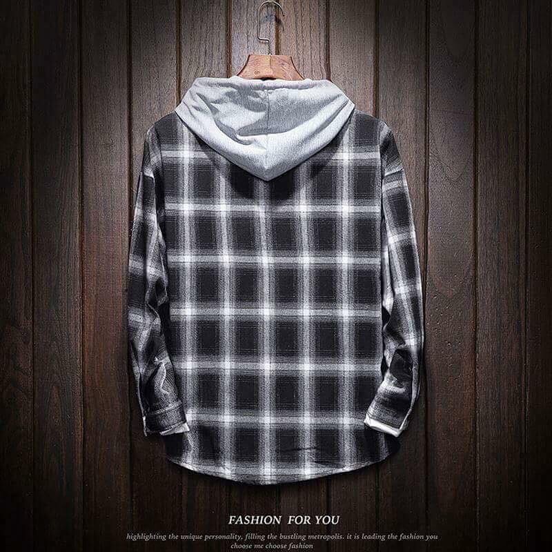 Áo FLANNEL Xám  + Đỏ Có Nón