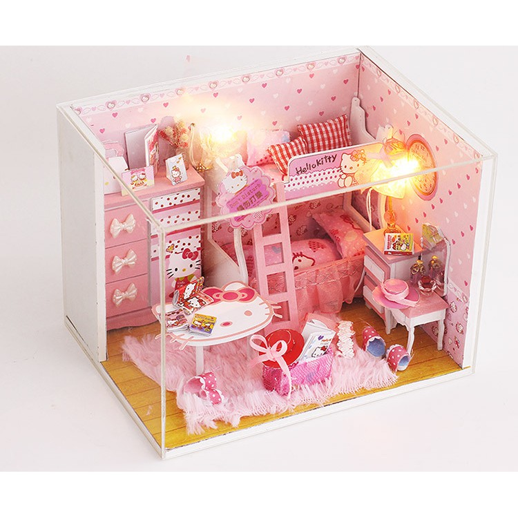 Mô hình nhà búp bê DIY - Hello Kitty