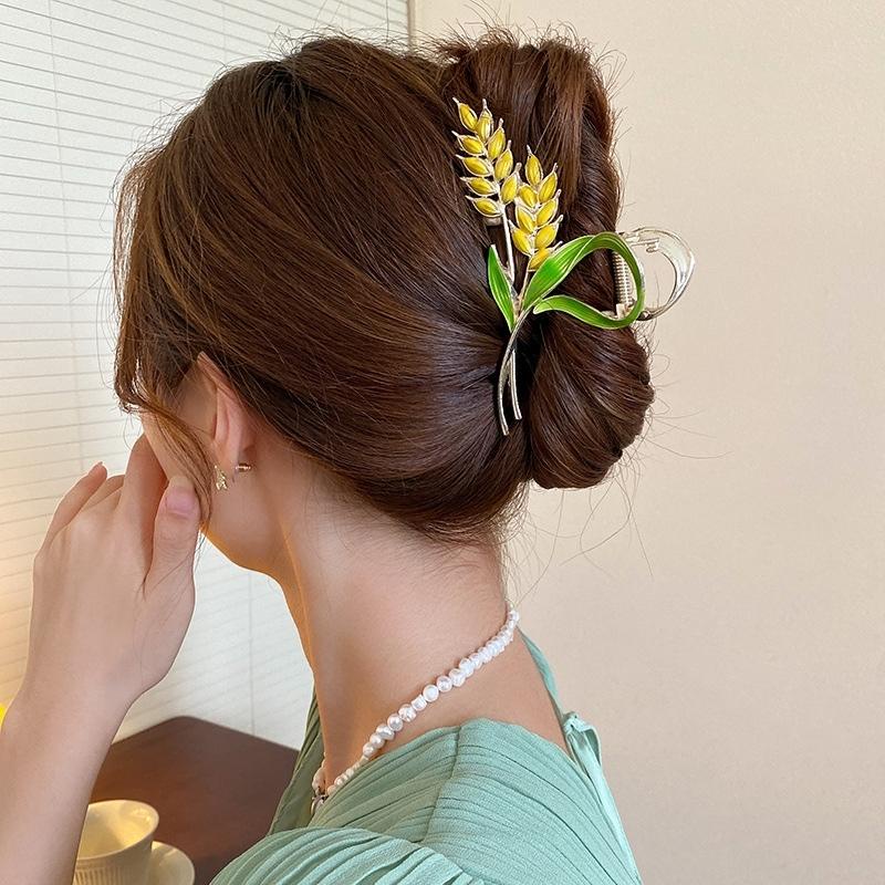Kẹp tóc càng cua lúa mì kiểu dáng sang trong vintage T15