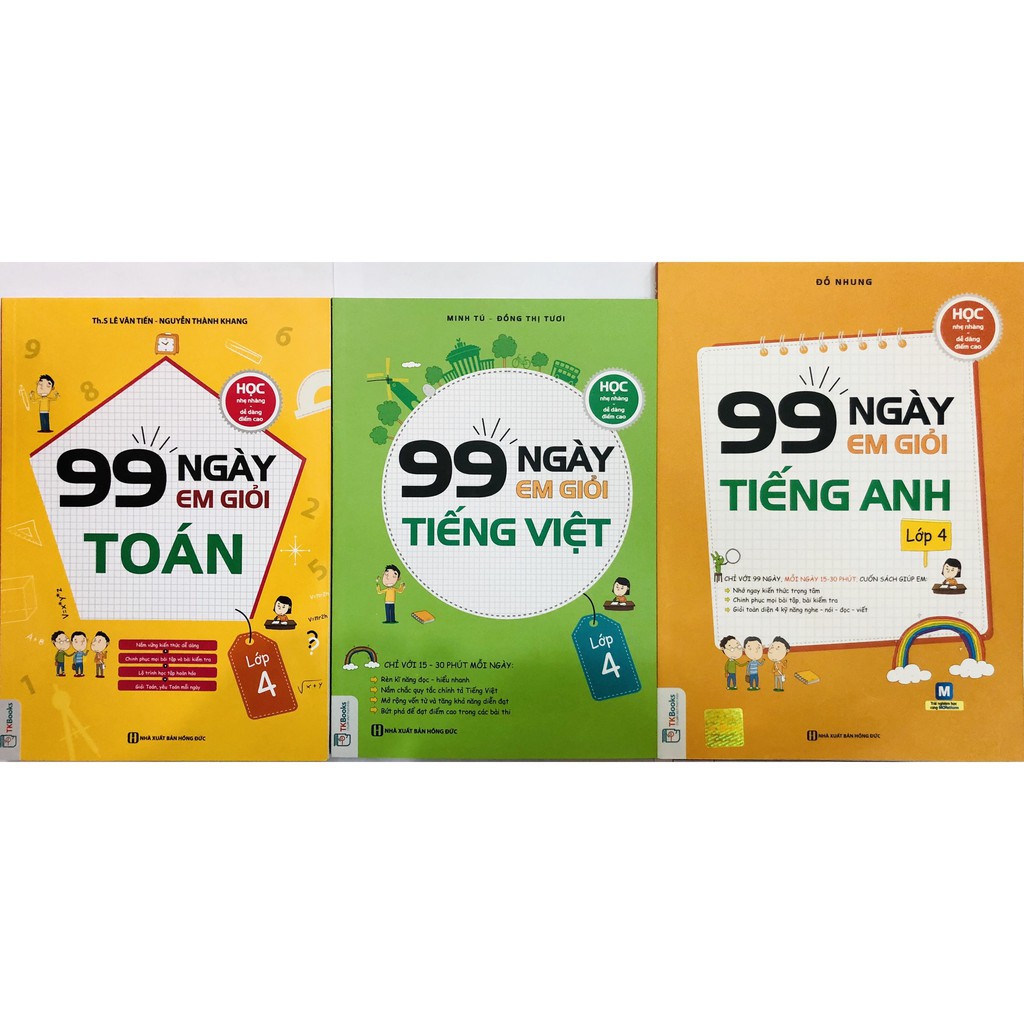 Sách - 99 Ngày Em Học Giỏi Lớp 4( Toán + Tiếng Việt + Tiếng Anh)