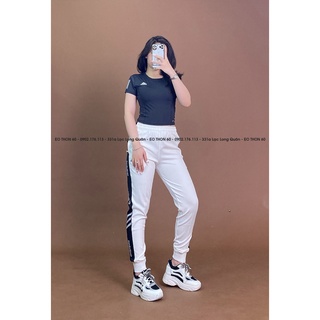 Áo croptop das, quần jogger chữ dọc [hình thật shop chụp] Eothon60