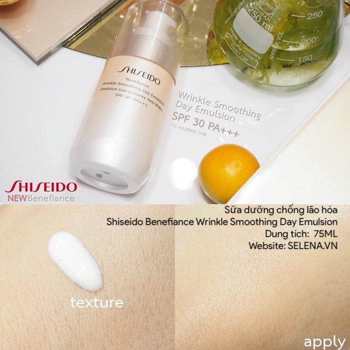 [CHÍNH HÃNG]  Sữa dưỡng chống lão hóa Shiseido Benefiance Wrinkle Smoothing Day Emulsion 75ML