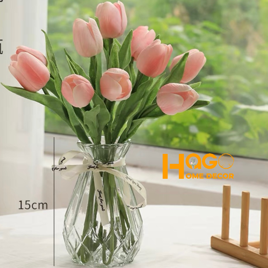 Lọ, Bình Hoa Tulip Để Bàn Cao 25cm Trang Trí Theo Phong Cách Ulzzang Cực Xinh