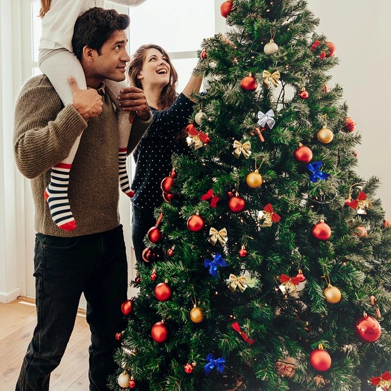 Set 12 Nơ Trang Trí Cây Thông Giáng Sinh / Năm Mới