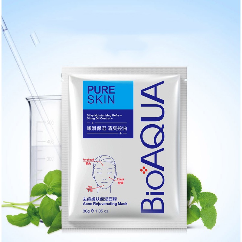 Bộ mỹ phẩm dưỡng da mặt Bioaqua giảm mụn, kiềm dầu, dưỡng trắng, se khít lỗ chân lông, ngừa mụn cho da da dầu SPU158