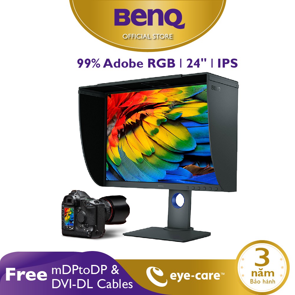 Màn hình máy tính BenQ SW240 24 inch 99% Adobe RGB chuyên Đồ họa, Xử lý ảnh dành cho Photographer (Photo Editing)